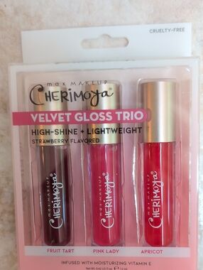 Max Makeup Cherimoya Velvet Gloss Trio NIB